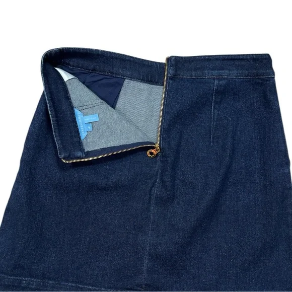 Draper James Scallop Denim Skirt size 2 in Dark Wash - Picture 6 of 6